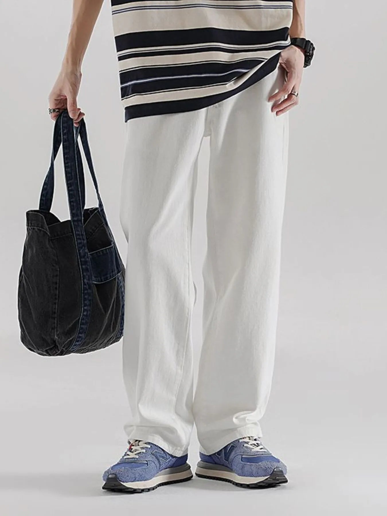 Men’s Wide Leg Jeans Casual Streetwear Denim Style Secondary image