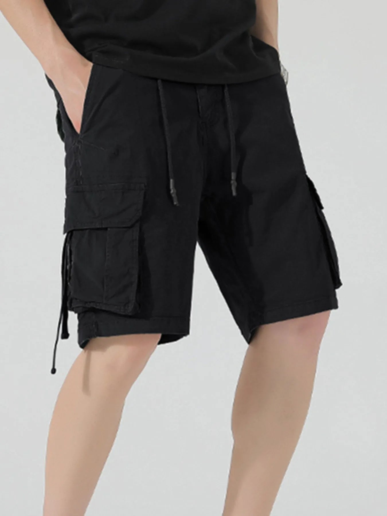Men’s Drawstring Cargo Shorts Casual Streetwear Style Secondary image
