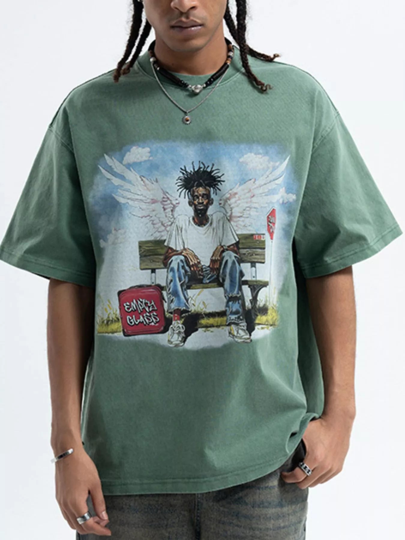 Men’s Oversized Washed Graphic T-Shirt Streetwear Secondary image