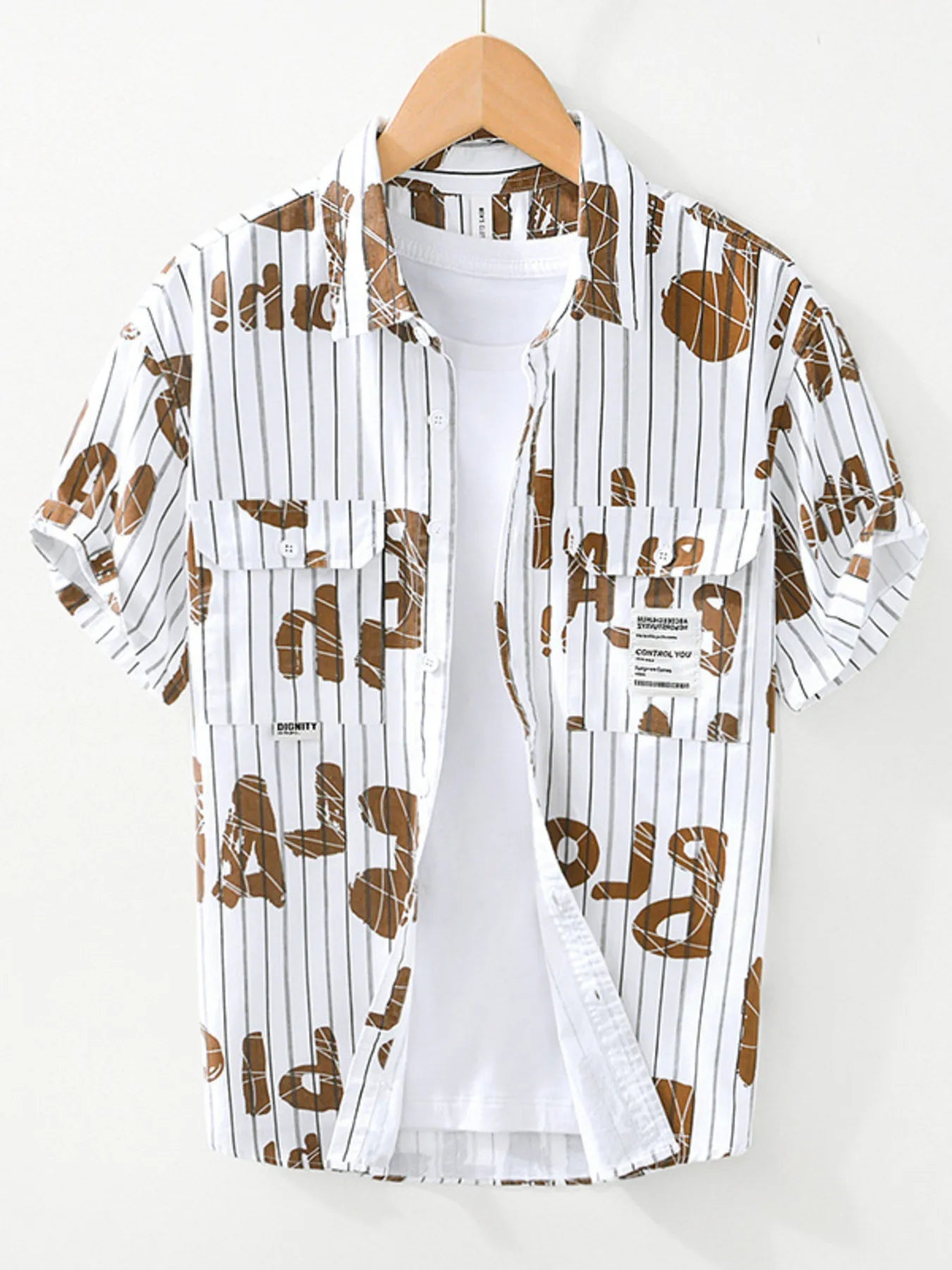 Men’s Plus Size Striped Button Up Shirt Casual Style Secondary image