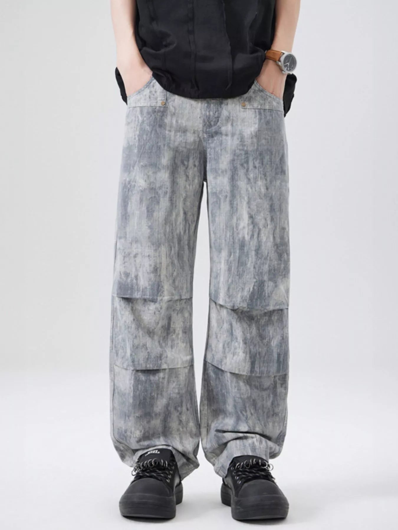 Men’s Wide Leg Pants Casual Streetwear Comfort Style Secondary image