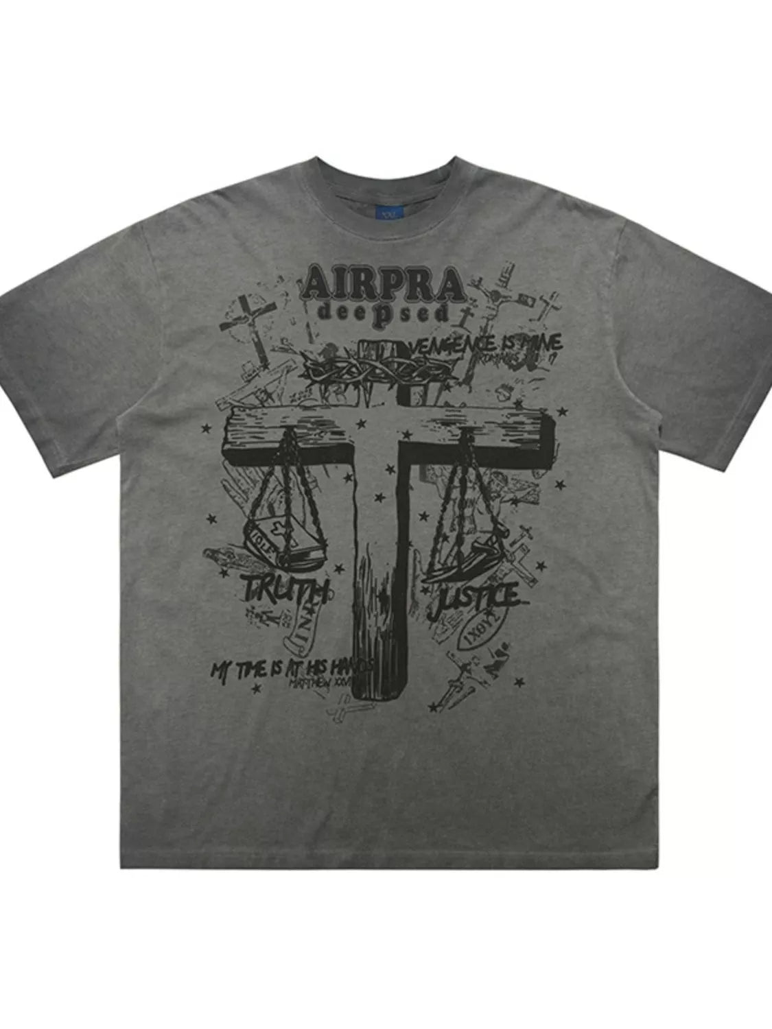 Men’s Washed Graphic Short Sleeve T-Shirt Casual Wear Secondary image