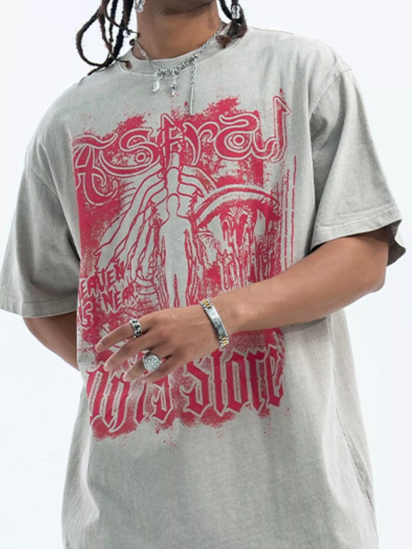 Men’s Oversized Graphic Round Neck T-Shirt Streetwear Secondary image