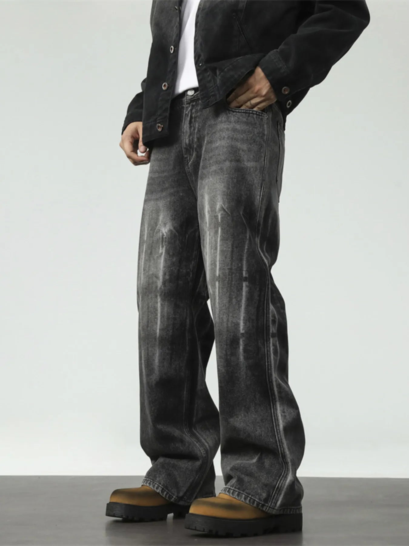 Men’s Baggy Fit Jeans Casual Streetwear Denim Style Secondary image